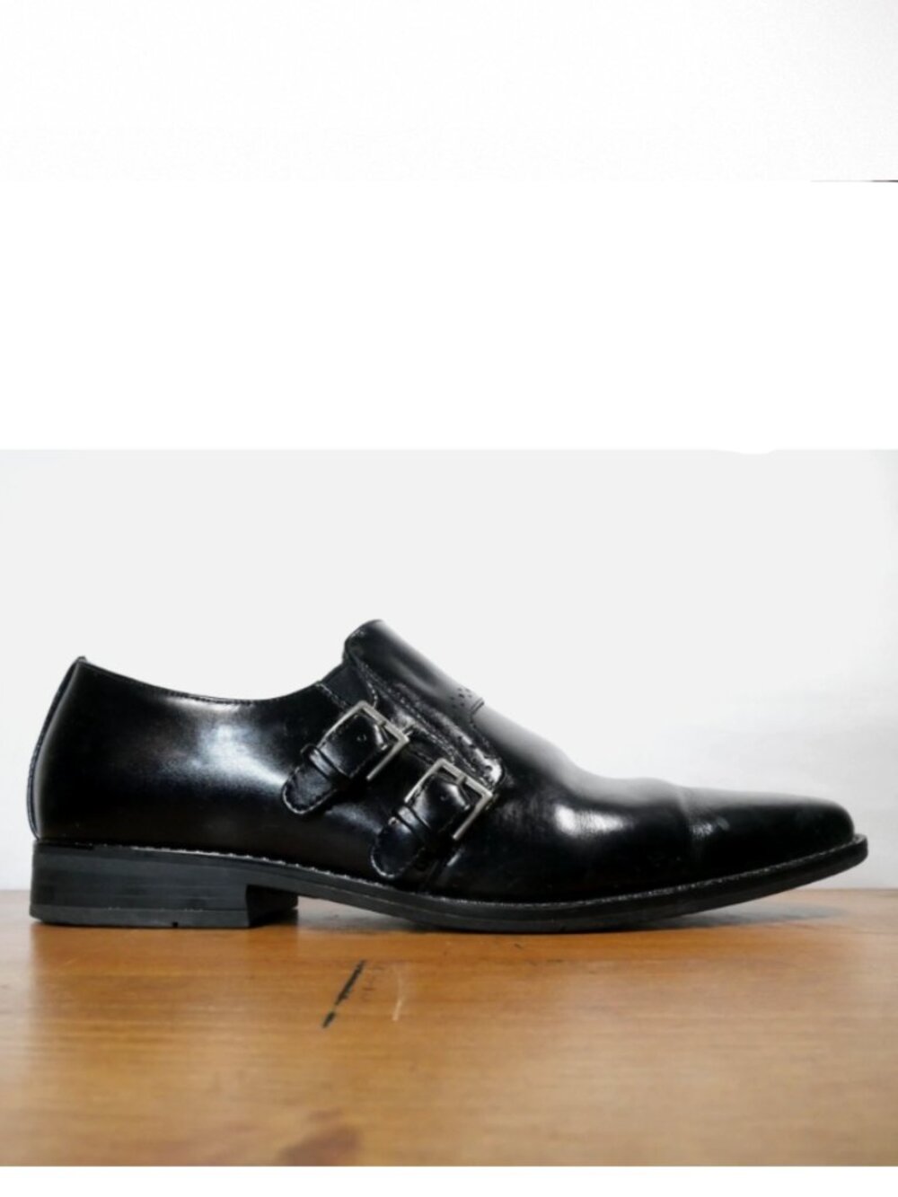 Stacy Adams Double Monk Strap Leather Dress Shoes Black Sz 10 Formal Business